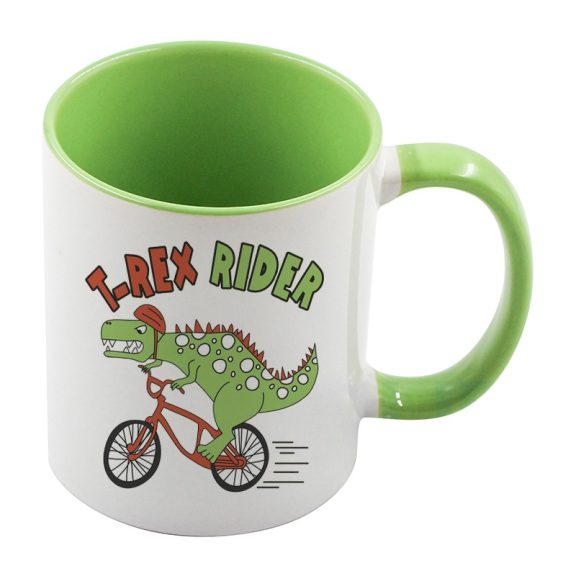 Taza Con Interior y Asa De Color Para Sublimación Verde claro