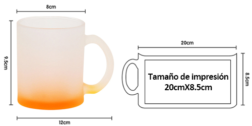 11OZ taza esmerilada para sublimar (Naranja degradado)