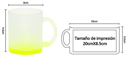11OZ taza esmerilada para sublimar (amarillo degradado)