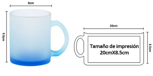 11OZ taza esmerilada para sublimar (azul degradado)