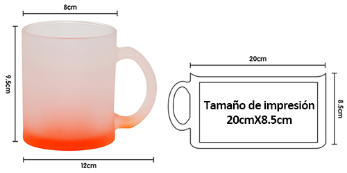 11OZ taza esmerilada para sublimar (rojo degradado)