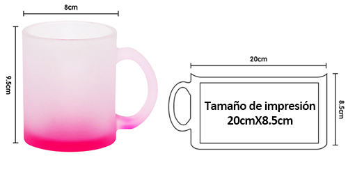 11OZ taza esmerilada para sublimar (rosa degradado)
