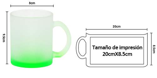 11OZ taza esmerilada para sublimar (verde degradado)