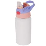 500ml Botella de niños blanca para sublimar con tapa rosa-2