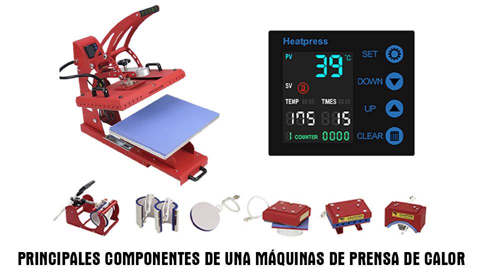 Principales componentes de una máquinas de prensa de calor