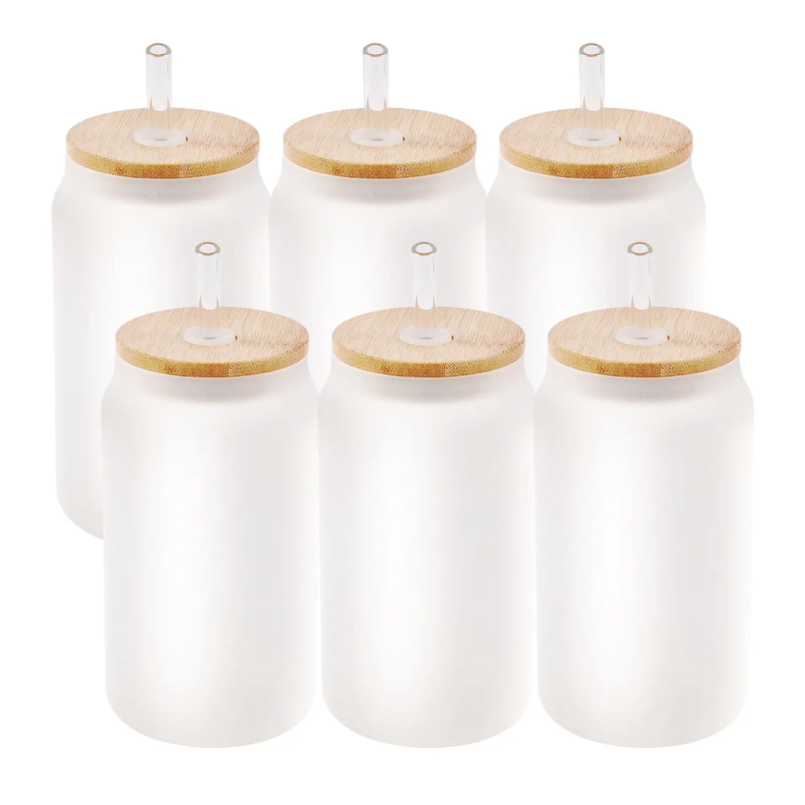 Lata de vidrio esmerilado de sublimación 16oz-1 Lata de vidrio esmerilado de sublimación 16oz-1