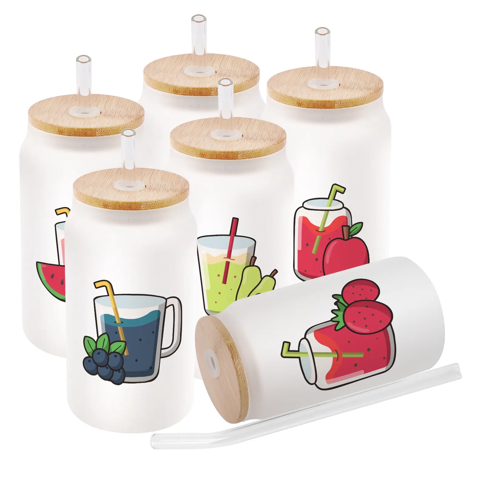 Lata de vidrio esmerilado de sublimación 16oz-2 Lata de vidrio esmerilado de sublimación 16oz-2