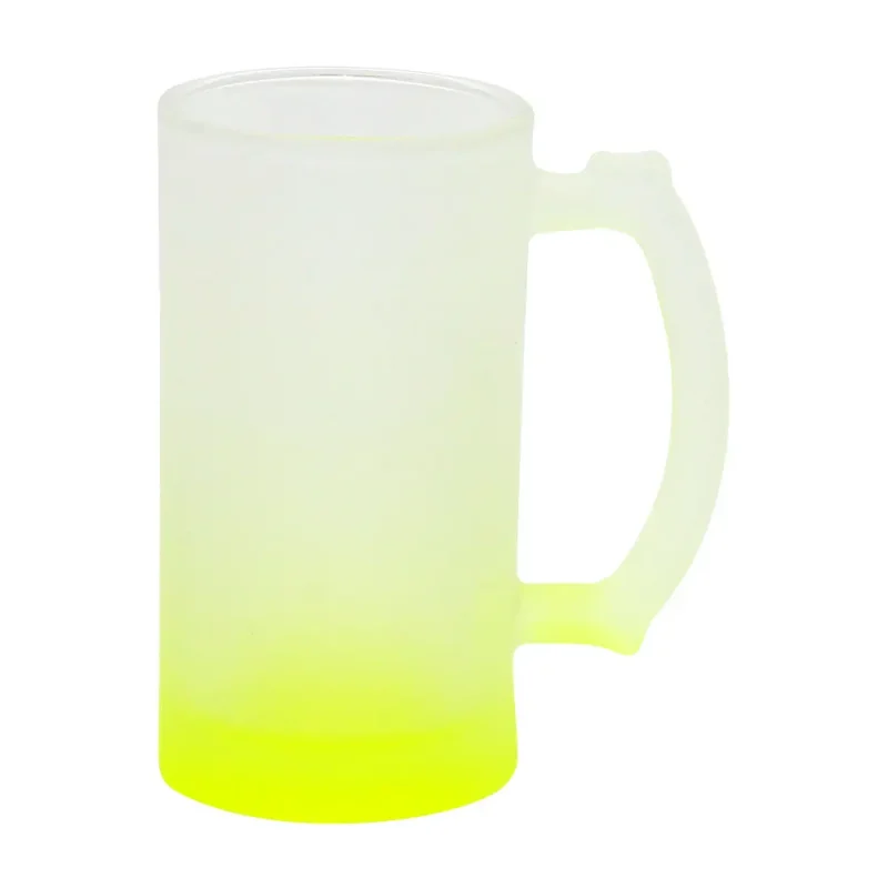 Taza De Vidrio Glaseado Para Sublimar 16oz (Amarillo Degradado)-1