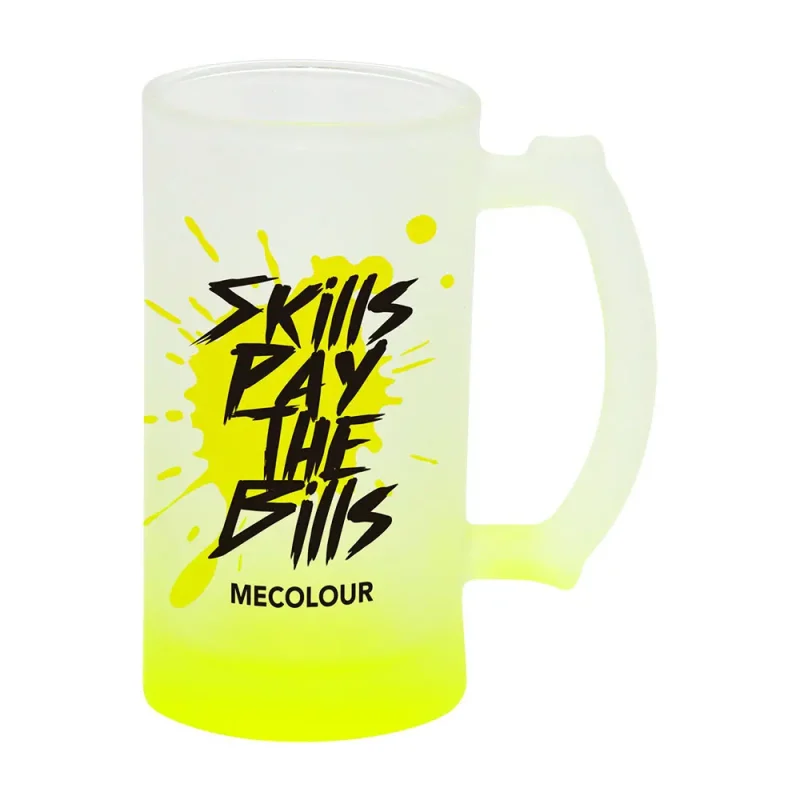 Taza De Vidrio Glaseado Para Sublimar 16oz (Amarillo Degradado)-2