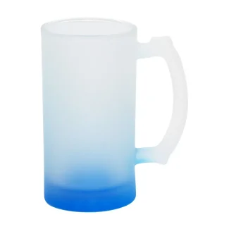 Taza De Vidrio Glaseado Para Sublimar 16oz (Azul Degradado)-1