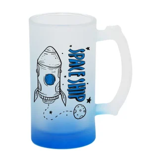 Taza De Vidrio Glaseado Para Sublimar 16oz (Azul Degradado)-2