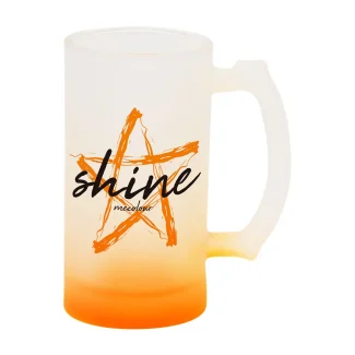 Taza De Vidrio Glaseado Para Sublimar 16oz (Naranja Degradado)-2