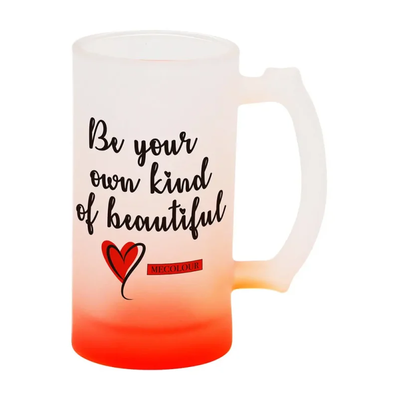 Taza De Vidrio Glaseado Para Sublimar 16oz (Rojo Degradado)-2