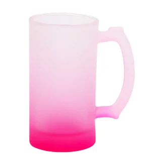 Taza De Vidrio Glaseado Para Sublimar 16oz (Rosa Degradado)-1