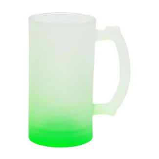 Taza De Vidrio Glaseado Para Sublimar 16oz (Verde Degradado)-1