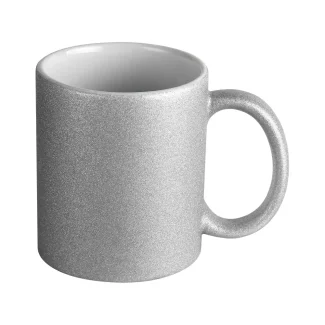 Taza con purpurina para sublimar 11oz (plata)-1