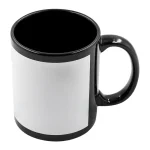 Taza de color con parche blanco (negro)-1