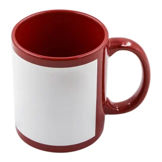 Taza de color con parche blanco (rojo)-1