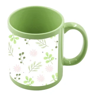 Taza de color con parche blanco (verde claro)-2