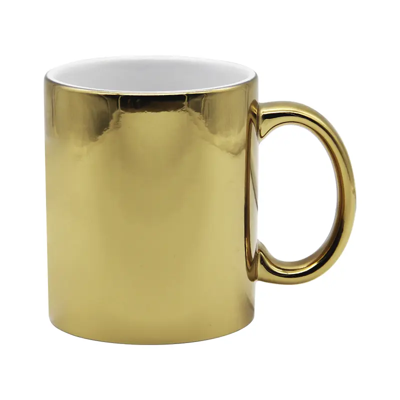 Taza electrochapado para sublimar 11oz (dorado)-1