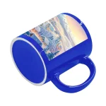 Taza fluorescente con parche blanco para sublimar 11oz (azul)-3