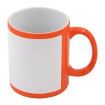 Taza fluorescente con parche blanco para sublimar 11oz (naranja)-1