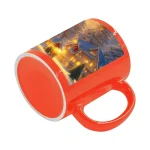 Taza fluorescente con parche blanco para sublimar 11oz (naranja)-3