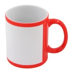 Taza fluorescente con parche blanco para sublimar 11oz (rojo)-1