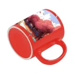 Taza fluorescente con parche blanco para sublimar 11oz (rojo)-3