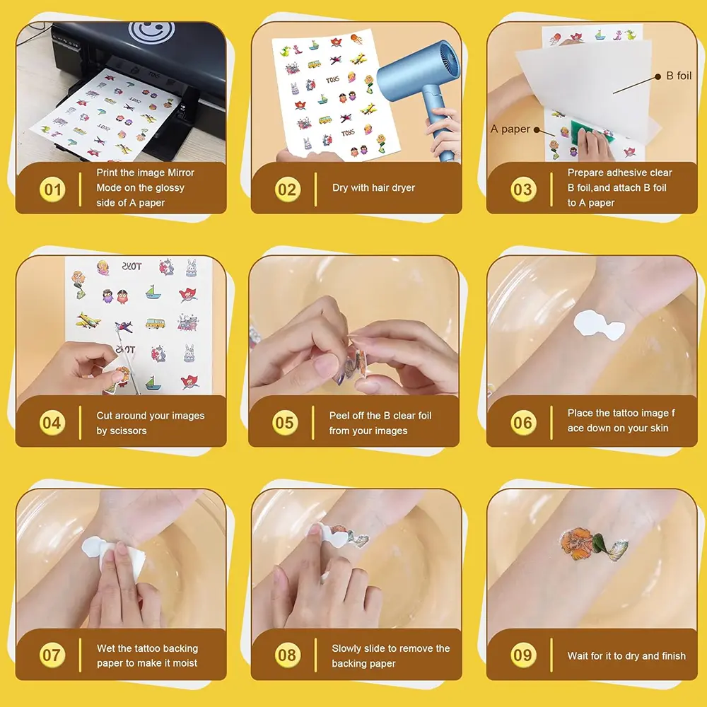 papel para tatuajes temporales inkjet-3 papel para tatuajes temporales inkjet-3