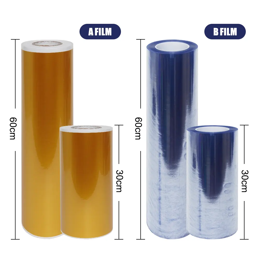 size-A dorado film+b transparente film