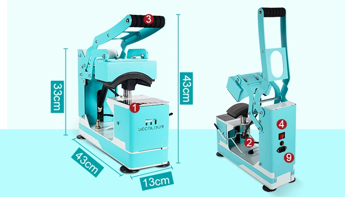 Máquina de sublimación 4 en 1 tamaño