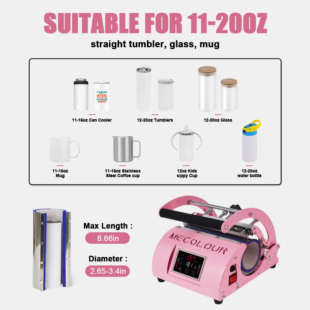 Plancha para Sublimar Tazas 20oz (Rosa)-3