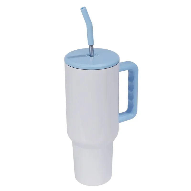 40oz Vaso de con asa y popote (azul)-1