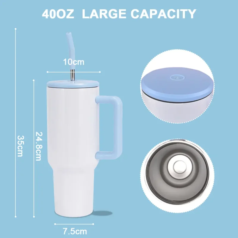 40oz Vaso de con asa y popote (azul)-3