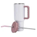 40oz Vaso de con asa y popote (rosa)-2
