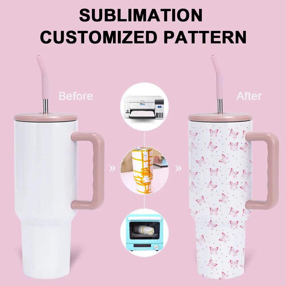 40oz Vaso de con asa y popote (rosa)-4 40oz Vaso de con asa y popote (rosa)-4