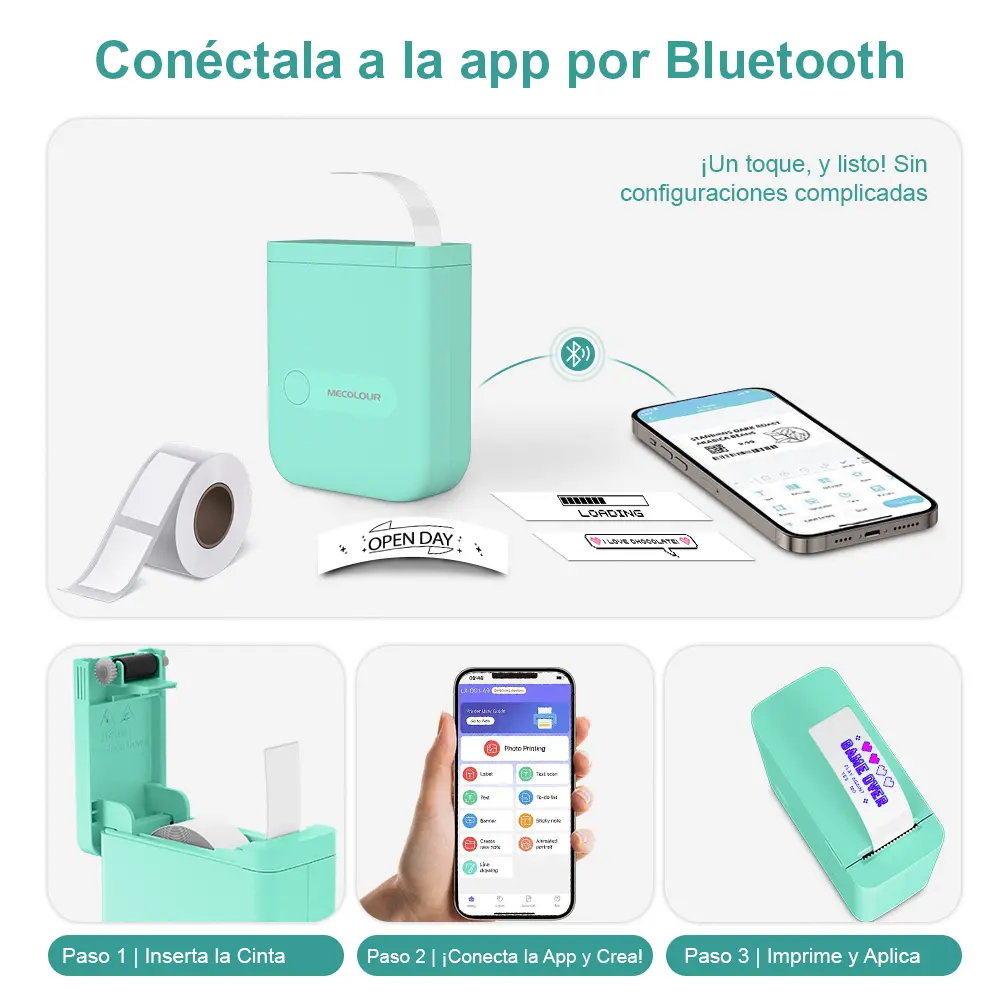 Impresora de etiquetas de media pulgada (Azul)-4 Impresora de etiquetas de media pulgada (Azul)-4