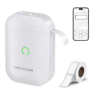 Impresora de etiquetas portátil de media pulgada (blanca)-1