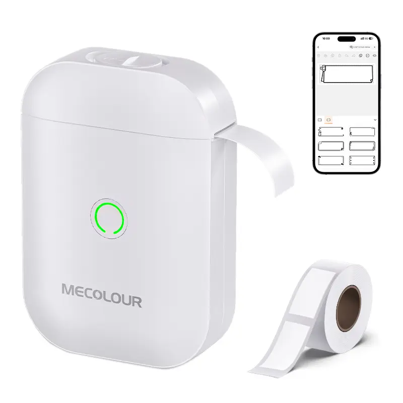 Impresora de etiquetas portátil de media pulgada (blanca)-1