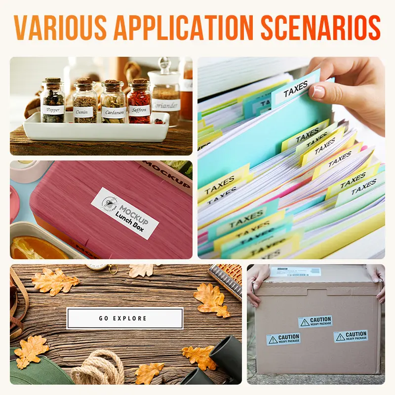 Impresora de etiquetas portátil de media pulgada (blanca)-4