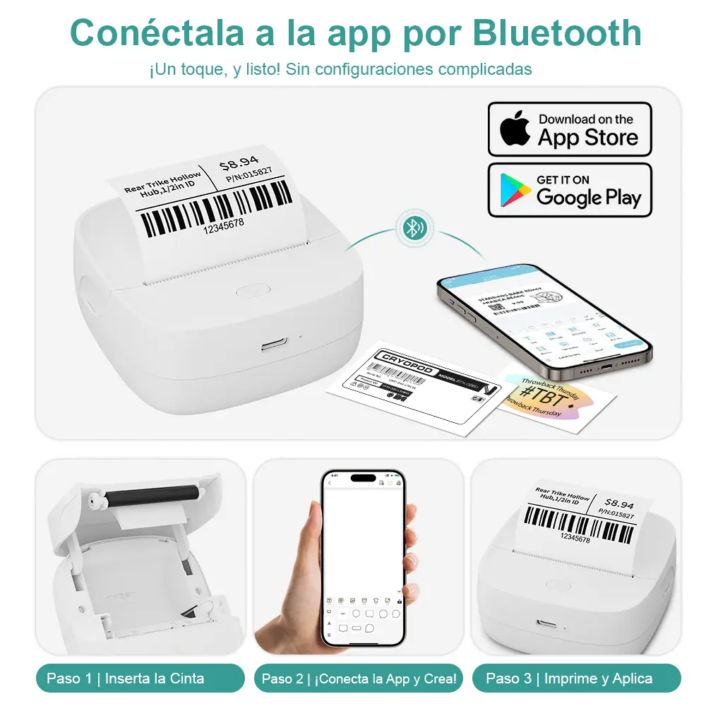 Impresora de etiquetas térmicas portátil de 2 pulgadas-3