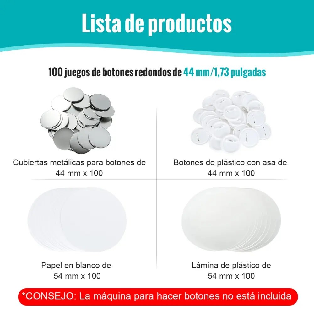Consumibles para Máquina de Insignias Redondas (44mm)-1 Consumibles para Máquina de Insignias Redondas (44mm)-1